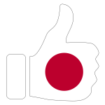 Japanese flag with hand approval