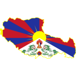 Tibet flag map