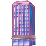 building  skyscraper blue and purple