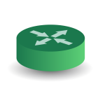 Green router diagram icon vector drawing