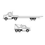 Tow trucks vector line art