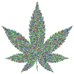 Triangular Mosaic Marijuana Leaf Prismatic