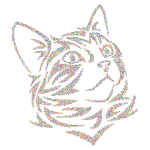 Tribal Kitten Colorful Dots No Background