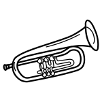 Trumpet line art vector illustration