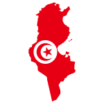 Tunisia Flag Map