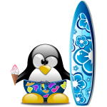 Tux surfer vector image