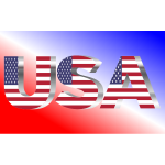 USA Flag Typography Chrome