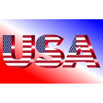 USA Flag Typography Crimson