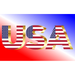 USA Flag Typography Gold