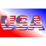 USA Flag Typography Red White And Blue