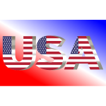 USA Flag Typography Shiny Pearl