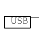 computer USB stick one dimensional vector drawing