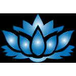 Ultramarine Lotus Flower Silhouette
