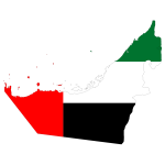 United Arab Emirates Map Flag With Stroke