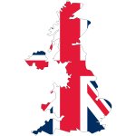 United Kingdom's flag with map