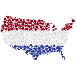 United States Flag Map Circles Enhanced