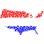 United States Flag Map Circles