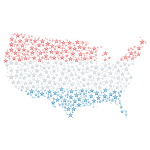 United States Map Flag Stars Enhanced