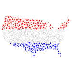 United States Map Flag Stars With Strokes