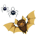 Vampire bat and spiders