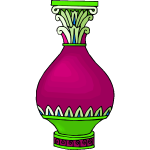 Pink and green vase