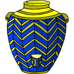 Blue and yellow jug