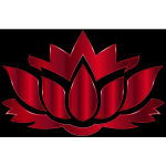 Vermillion Lotus Flower Silhouette