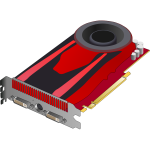 Red 3D video card vector drawing
