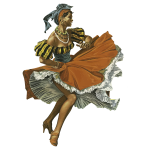 Vintage Caribbean dancing woman