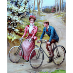 Vintage cyclists