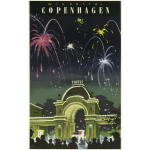 Wonderful Copenhagen travel poster vector clip art