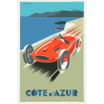 Vintage travel poster Cote D'Azur vector illustration