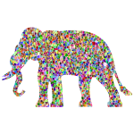 Vivid Chromatic Elephant Silhouette No Background