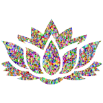 Vivid Chromatic Lotus Flower Silhouette