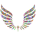 Vivid Chromatic Tiled Abstract Wings