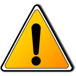 Triangle warning sign with an exclamation mark vector drawing
