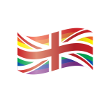 Wavy rainbow union flag