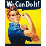 Vintage poster with Rosie The Riveter