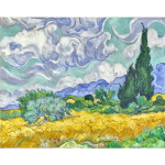 Wheat Field with Cypresses Vincent Van Gogh Contrast Enhanced
