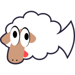 White Stupid Cute Cartoon Fish Sheep