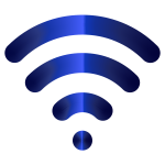 Blue wireless signal icon