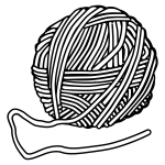 Drawing of wool bundle in black and white