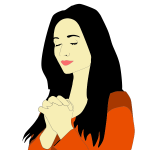 Woman praying illustration