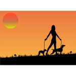 Woman Walking dogs