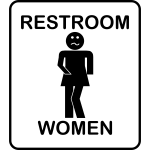 Humorous ladies bathroom sign vector drawing
