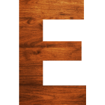 Wood texture alphabet E