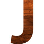 Wood texture alphabet J
