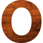 Letter O with wooden texture