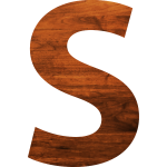 Letter S in wooden texture