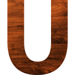 Wooden letter U
